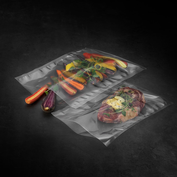 Une citrouille dans un sac sous vide